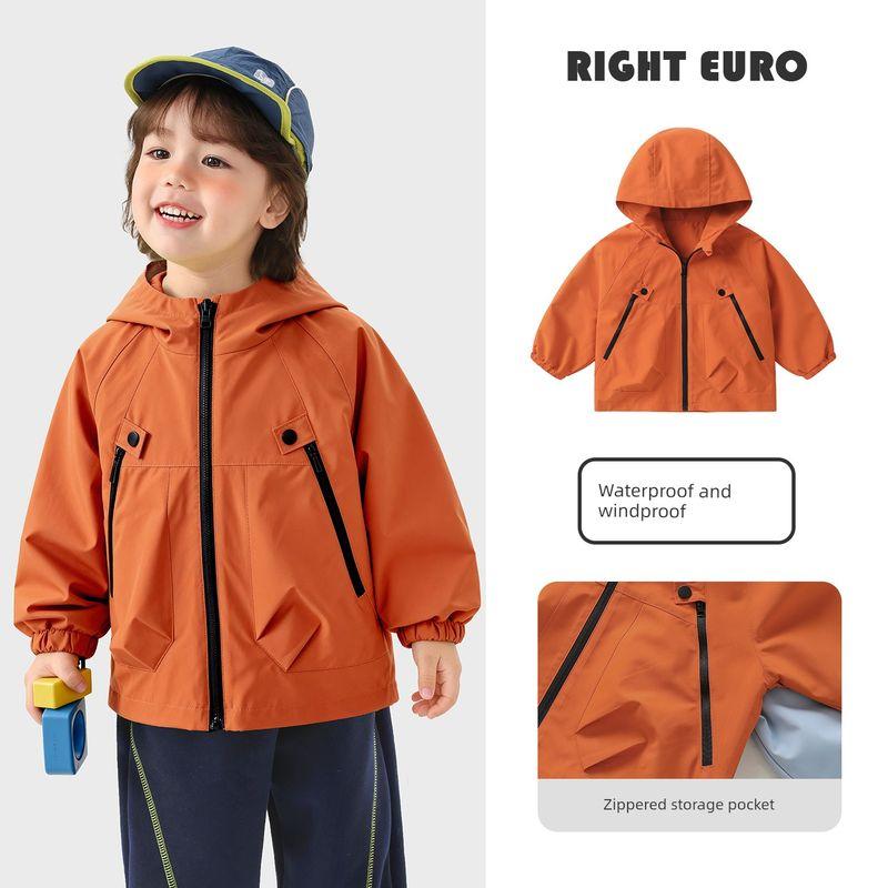 Right European Boys' Outdoor Waterproof Jacket Children's Spring and Autumn Sports Style Top 2026 New Children's Clothing Baby Clothes