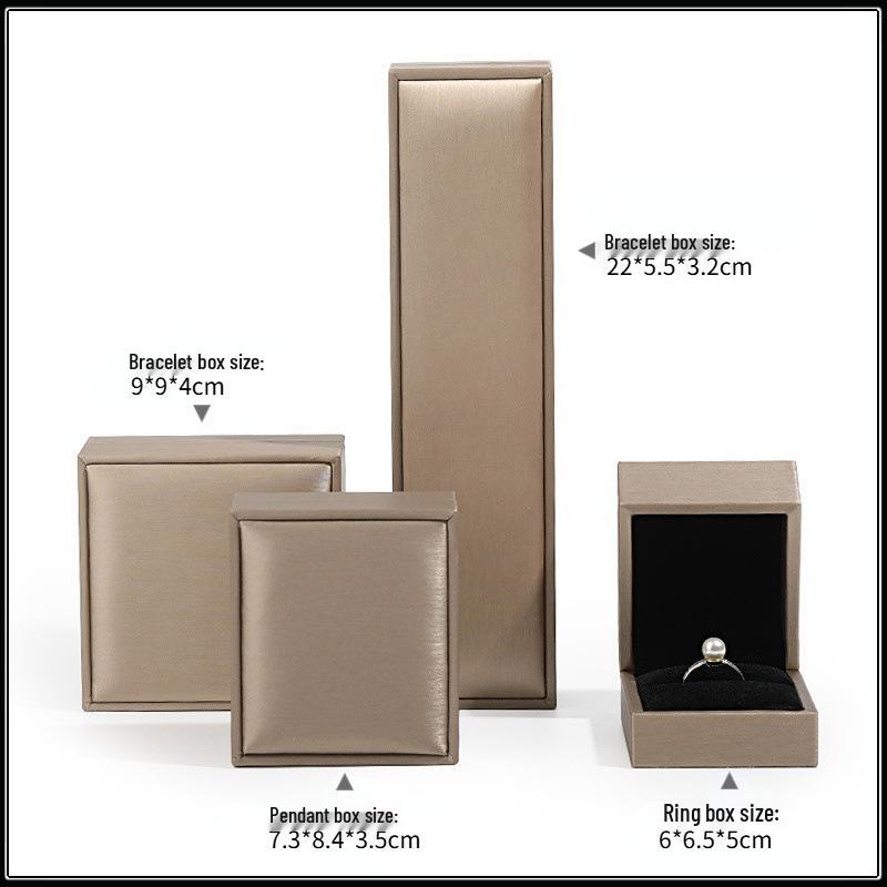 PU Brushed Jewelry Box: Elegant Packaging for Rings, Bracelets, and Necklaces