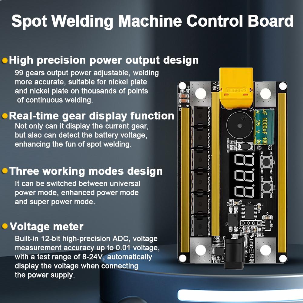 99 Gears 8V-24V Spot Welder Kit Digital Power Adjustable Spot Welding Pen Control Board Nickel Sheet For 18650 Lithium Battery