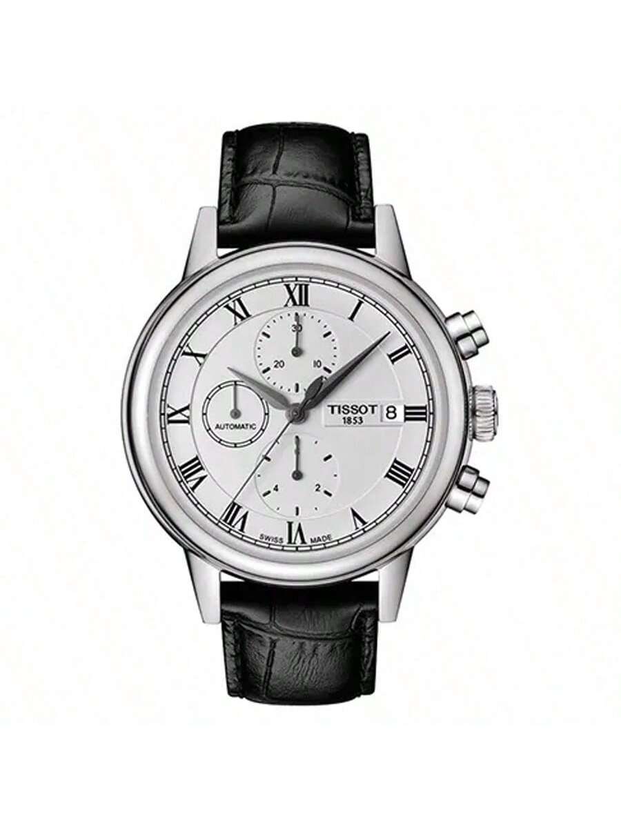 

Men s automatic mechanical watch, black round dial, Swiss-made, stylish simple men s accessory, men s wristwatch, versatile T085.427.16.013.00 білий
