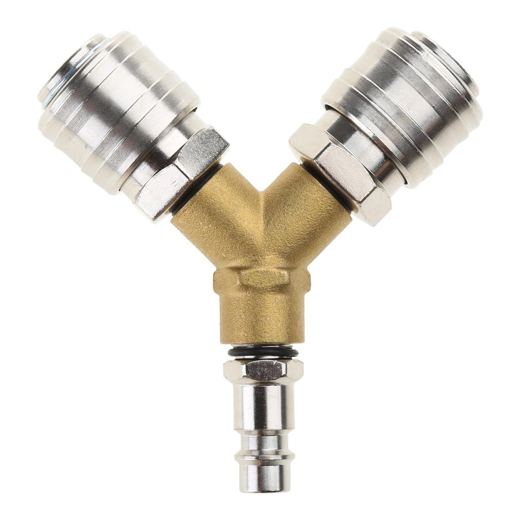 Industrial Grade Compressed Air Distributor Reliable Alloy Connector for Air Tools Two Couplings for Enhanced Efficiency