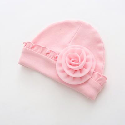 Berretti per neonato in cotone morbido, cappello con grandi fiori solidi, per bambini piccoli, bambine, cappelli in pizzo, accessori per neonati da 0 a 12 mesi