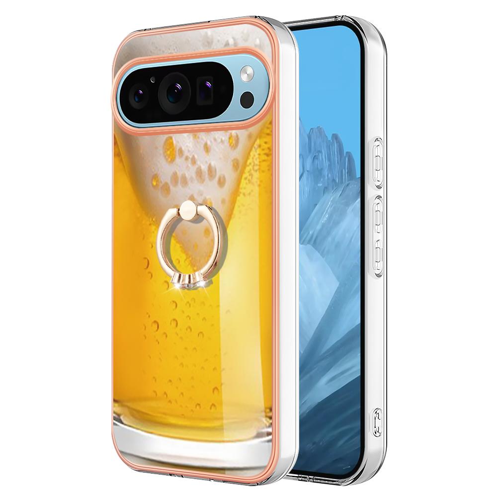 YB IMD Series-20 Style D for Google Pixel 9/Pixel 9 Pro Case Electroplating 2.0mm TPU Protective Shell with Kickstand