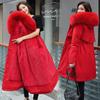 Winter new women's coat padded clothes women's medium and long large fur collar down padded jacket large size down padded clothes tide