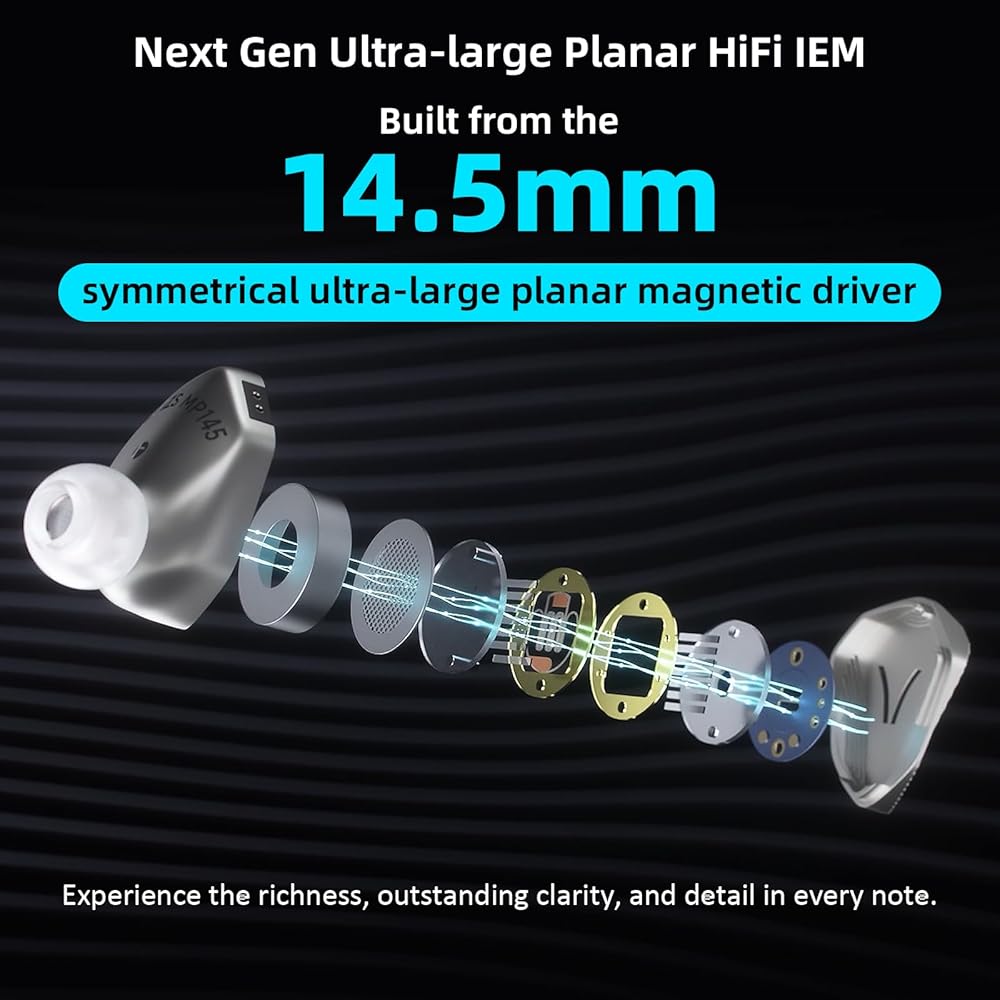 Hidizs MP145 Wired Gaming Earphones 14.5mm Driver Lightweight Aluminum Shell 4.4mm Jack