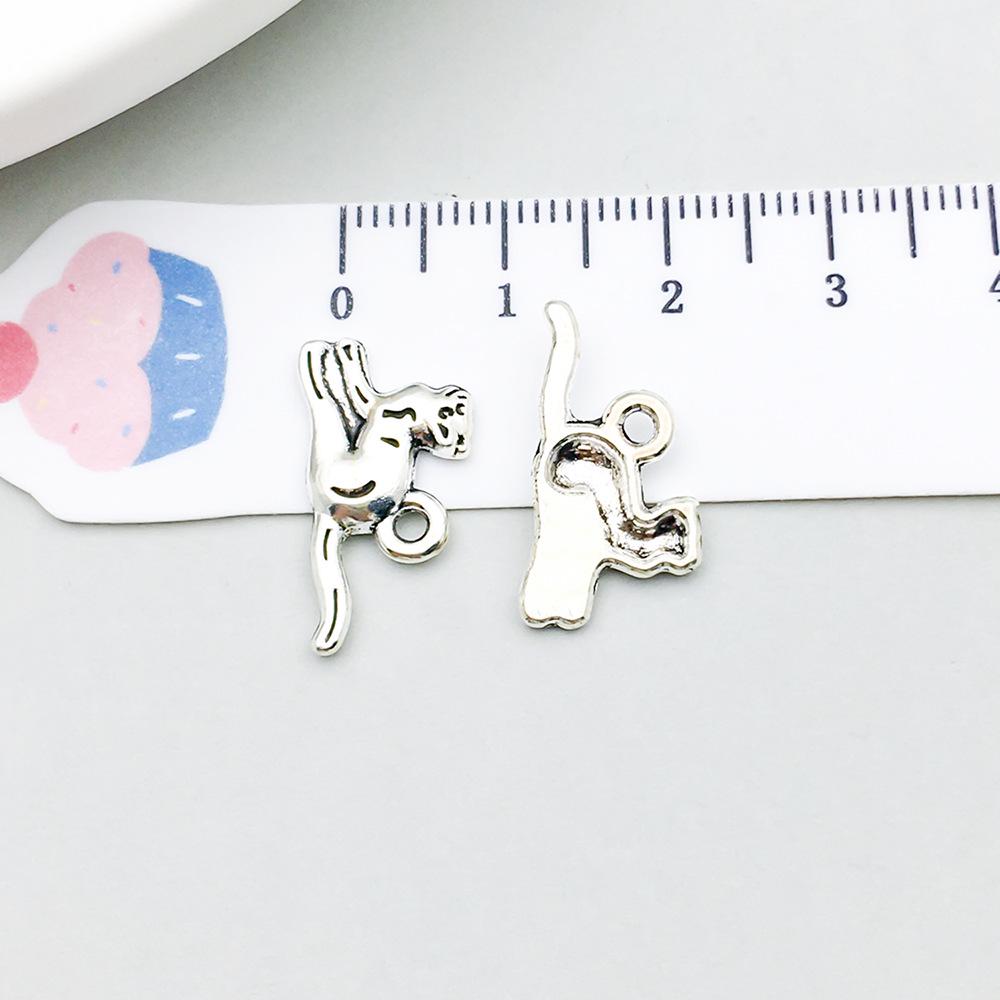 Set di 100 Ciondoli Gatto Farfalla Luna Argento Antico per Braccialetti e Collane Fai da Te