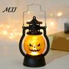 LED Pumpkin Lamp Halloween Lantern with Light,Portable Retro Horse Funny Decoration Faces, Safe Flame-Free for Indoor Outdoor Party Use Jack-O-Lantern