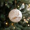 Christmas Ornaments White And Golden Vintage Ball Finial Christmas Tree Ornaments Shatterproof Plastic Farmhouse Hanging Decor