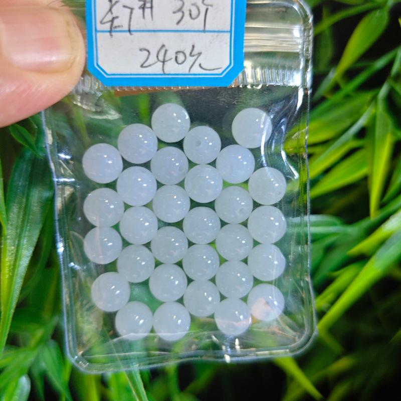 Yue Mian Yuan Si Hui A-Grade Myanmar Jadeite Round Beads for DIY Accessories