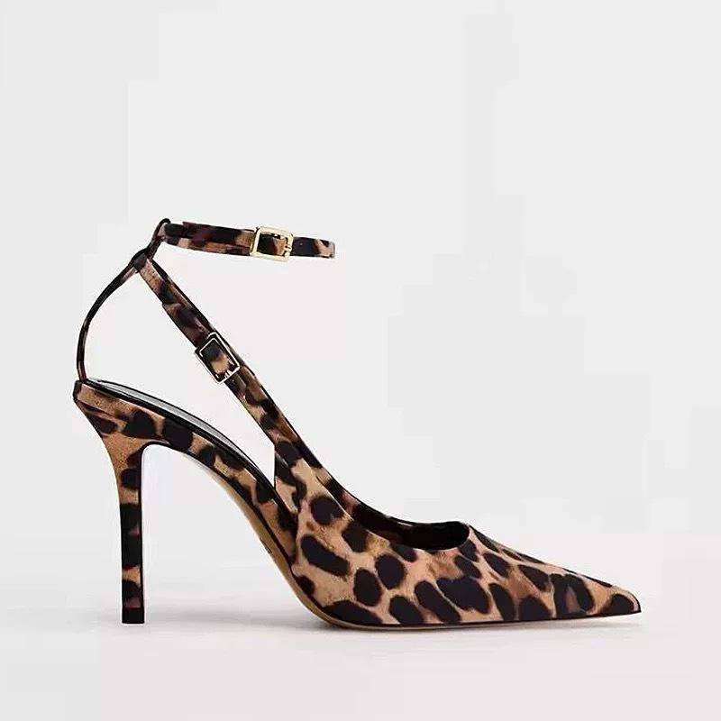 Animal Print Heeled Sandals Women Fashion