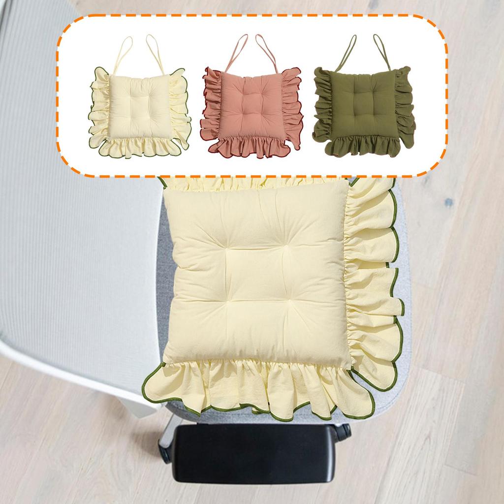 Chair Cushion with Ties Soft Cotton Padding Ergonomic Seat Cushion Dining Chair Pad for Living Room Office Home Decor