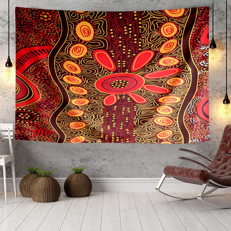 Australische Aborigine-Kunstmuster Wandteppich Raumdekoration Wandbehang für Wohnzimmer Schlafzimmer, Wohnheim, Geburtstags- und Weihnachtsgeschenke