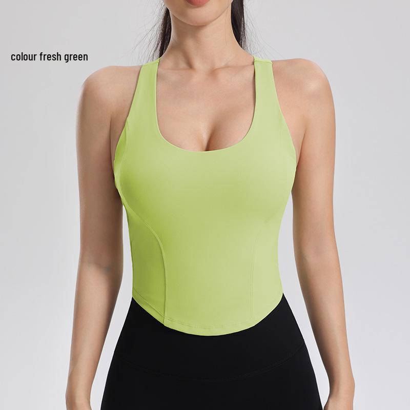 Dámská sportovní podprsenka ve tvaru U s vysokou podporou - Nárazuvzdorná, Rychleschnoucí, S pevnou výztuží pro Běh a Jógu