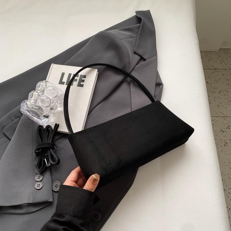 2025 Autumn Niche Baguette Armpit Bag Retro Solid Color Simple Women's Shoulder Bag Fashion Casual Messenger Bag Women