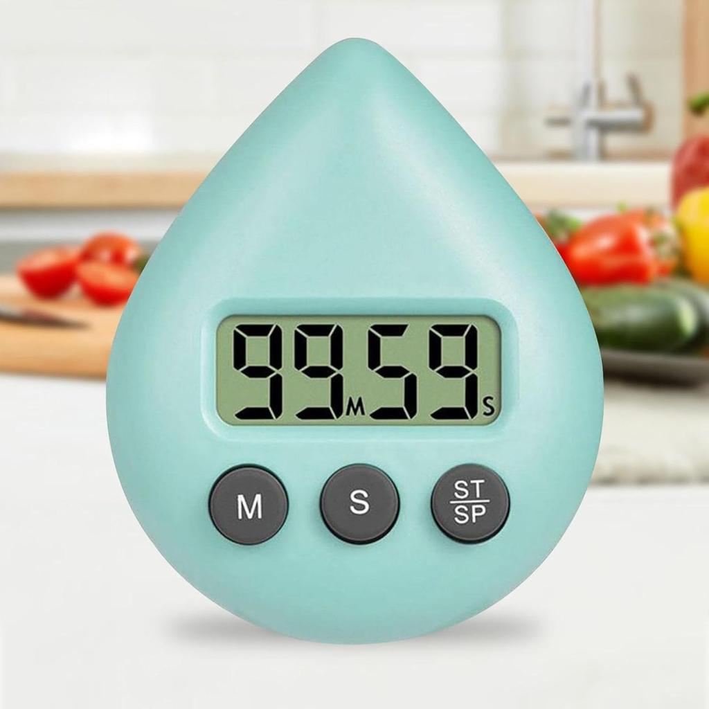 Wasserdichter Digitaler Timer mit Saugnapf, Lauter Alarm Küchen-Timer zum Kochen Duschen Sport, LCD-Display Countdown-Uhr, 8x6.5x2.5cm