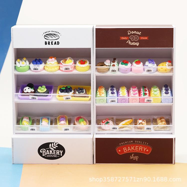 Miniature Food Play Cake Rack Breadboard Supermarket Shelf Mini Model 1:12 Points Doll House Play House Ornament