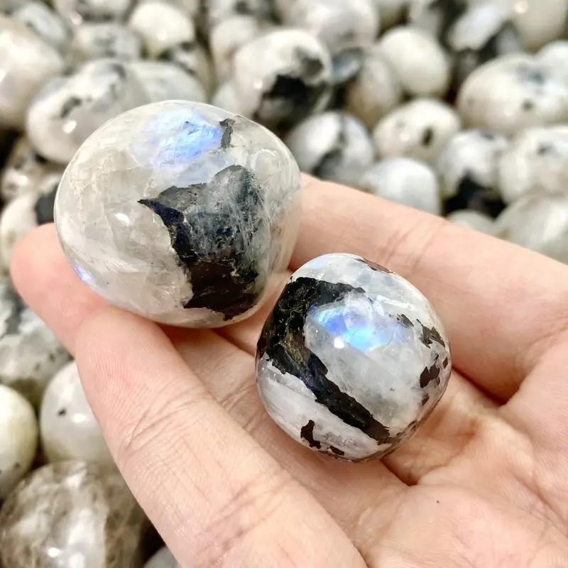 10-30mm Rainbow Moonstone Tumbled Stones Natural Decor for Home Aquarium, DIY Crafts Unique Gift Irregular Stone Shape Polished