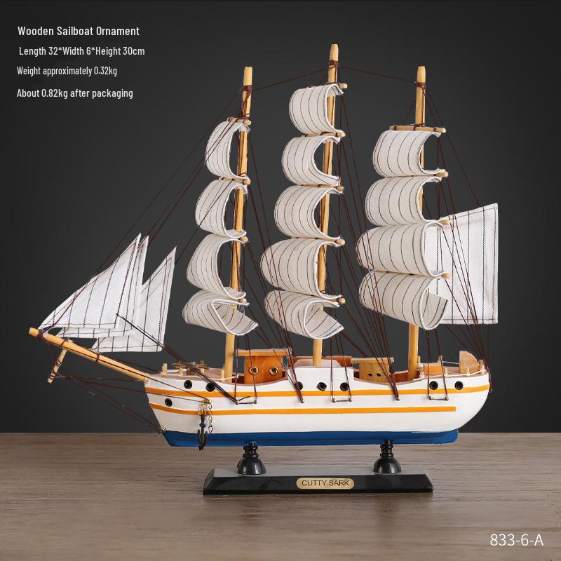 Smooth Sailing Boat Model: Desktop & Bookshelf Ornament for Home Decor