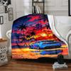1PC Palm Tree Car Blanket Soft Warm All Season Throw for Sofa, Bed, Car, Office Vibrant Colorful Design, Durable & Cozy Gift