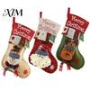 Festive Holiday Gift Holders 18 Inch Large Christmas Stockings, 3D Santa/Snowman/Reindeer Xmas Hanging Socks, Non-woven Decorative Stocking