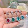 S925 Silver Needle Simulation Paraiba Jewelry Earrings Women's Fashion Luxury