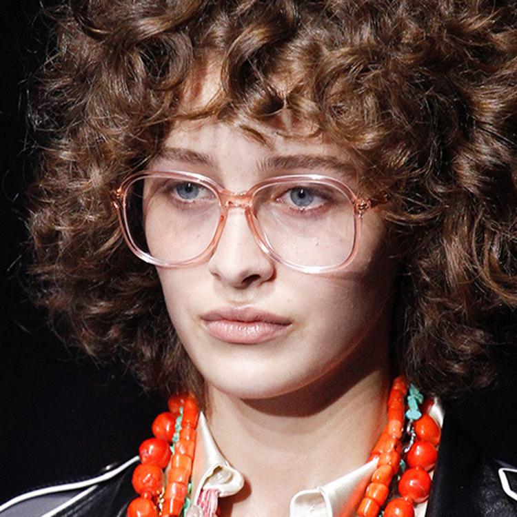 Ni Ni transparent candy color glasses frame new trend glasses frame Internet celebrity flat mirror