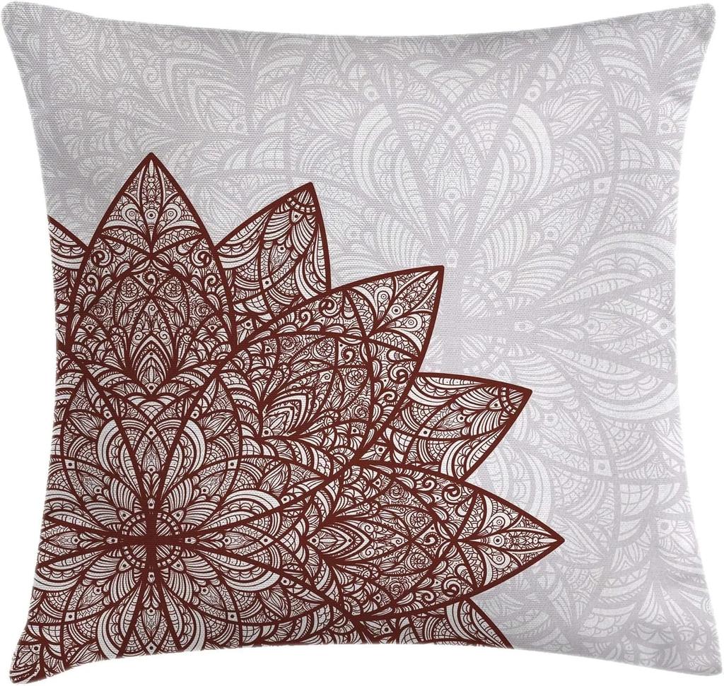 Mandala Pillow Cushion Cover Traditional Round Meditation Folk Culture Printed Decorative Square Pillowcase