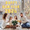 Whaline 6 Sheet 2026 Happy New Year Window Clings Foil Gold New Years Eve Firework Reble Window Decals for Home Office Classroom Party Decor