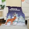 1PC Throw Christmas Reindeer Red Plaid Flannel Blanket Xmas Holiday Throw Soft Warm Festival Decor Lucky Blankets Pefect Gifts