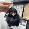 Pompom Sleeping Baby Keychain Cute Fluffy Plush Doll Keyholder Women Girl Bags Keyrings Cars Key Ring Gift Charming Decoration