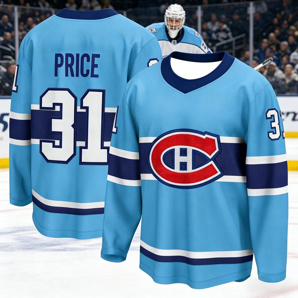 2026 Canadian Ice Hockey Training Suit - Breathable, Drying Fast, Blue Long-Sleeved V-neck Top