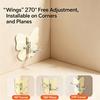 4PCS Butterfly Rotating Adhesive Hook, with 3 Swivel No Drill Wall Hook, Space Saving Adhesive Hook for Bathroom Kitchen Bedroom
