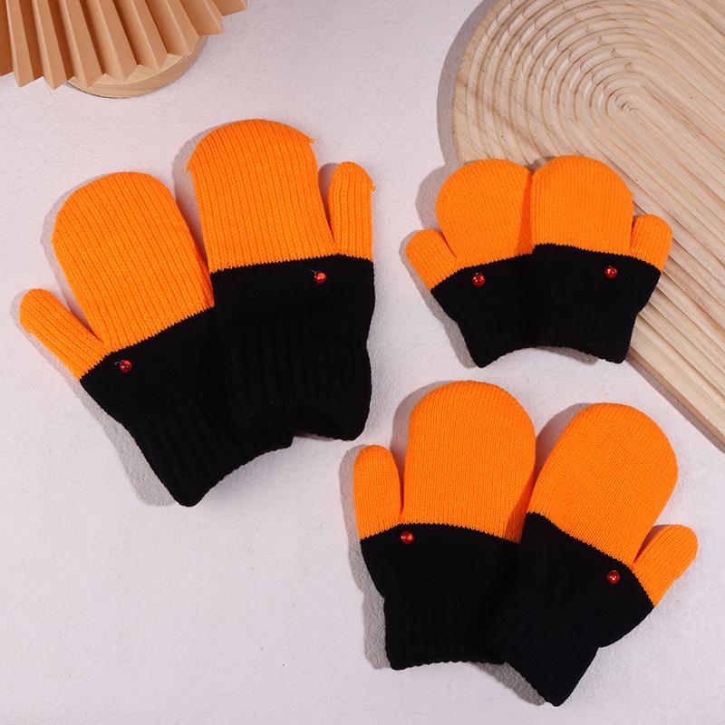 1Pair Cute Funny Goose Knitted Gloves For Women Winter Fleece-Lined Thickened Double-Layer Warm Coldproof Gloves