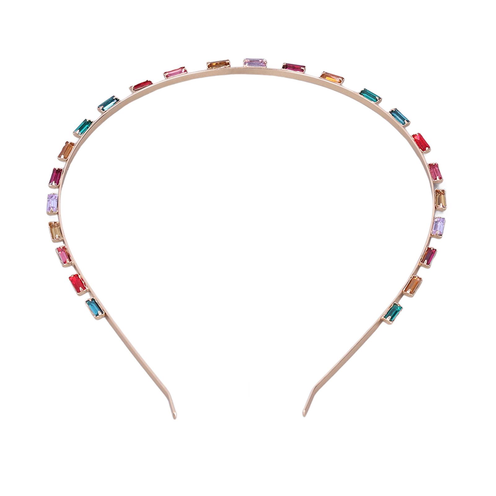 

Rhinestone Headband Good Elasticity Comfortable to Wear Shiny Beautiful Practical Colorful Headband Hair Accessories Dark Seven Colors