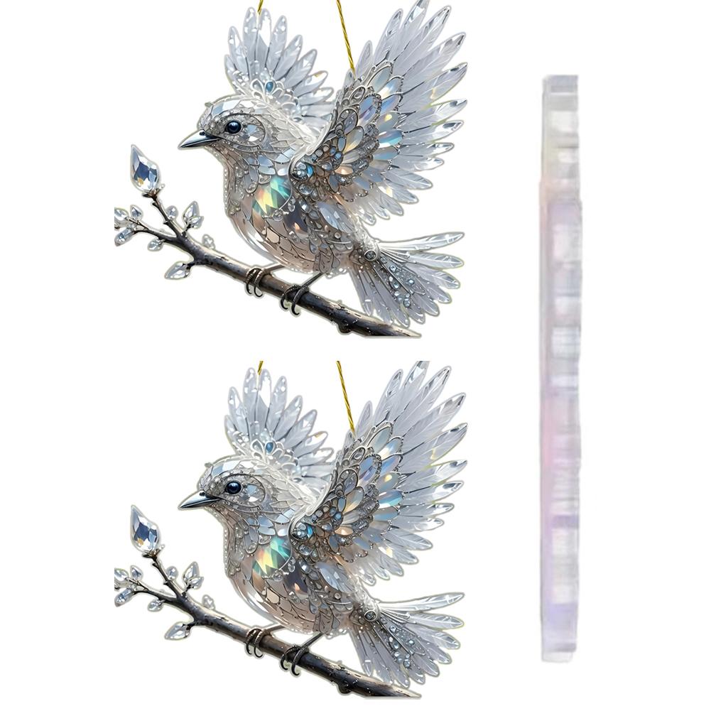 1/2/3PCS Hanging Acrylic Bird Pendant Ornament Dream Suncatchers Window Stained Birds Hummingbird Stained Window Hanging Crafts