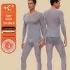 Men's Autumn/Winter Skin-Beautifying Set: Hyaluronic Acid Warm Underwear, Ultra-Thin, Invisible, Anti-Static Base Layer, Skin-Nourishing Clothing.