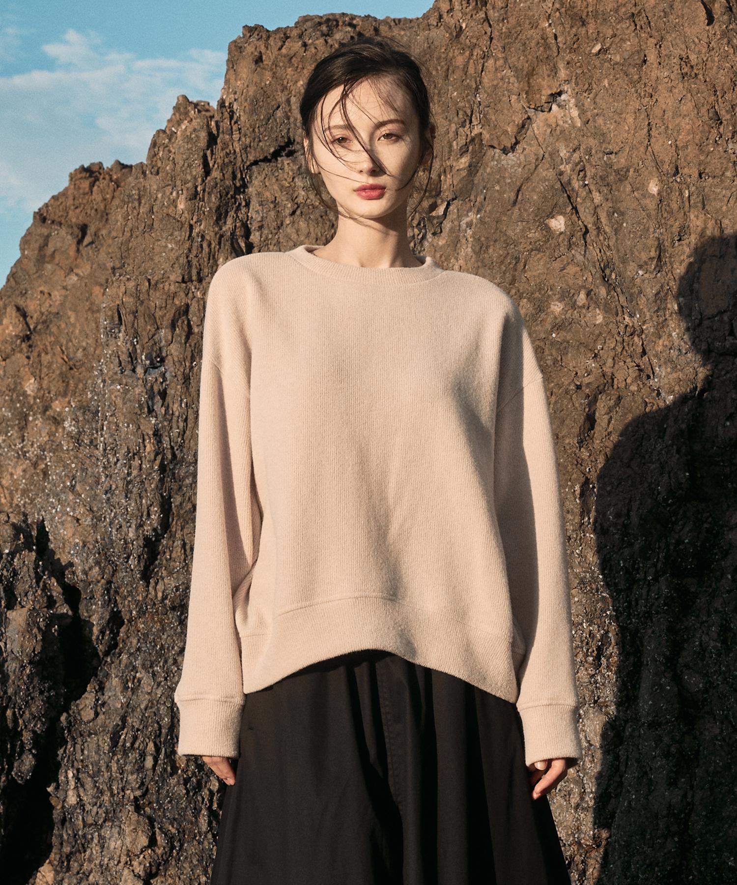Monophobia Fluffy Round Neck Sweater Ivory Ivory