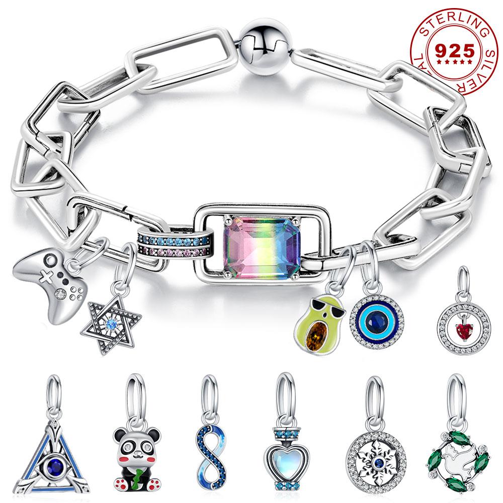 Original 925 Silver Bracelets For Women Fit Charms Beads DIY Jewellery Woman Elegant Pendant Mother's Day Gift