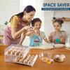 32 Eggs Holder for Refrigerator, Egg Storage Container Organizer Bins with Handles, Stackable Clear Plastic Egg Holder(2 Layer)