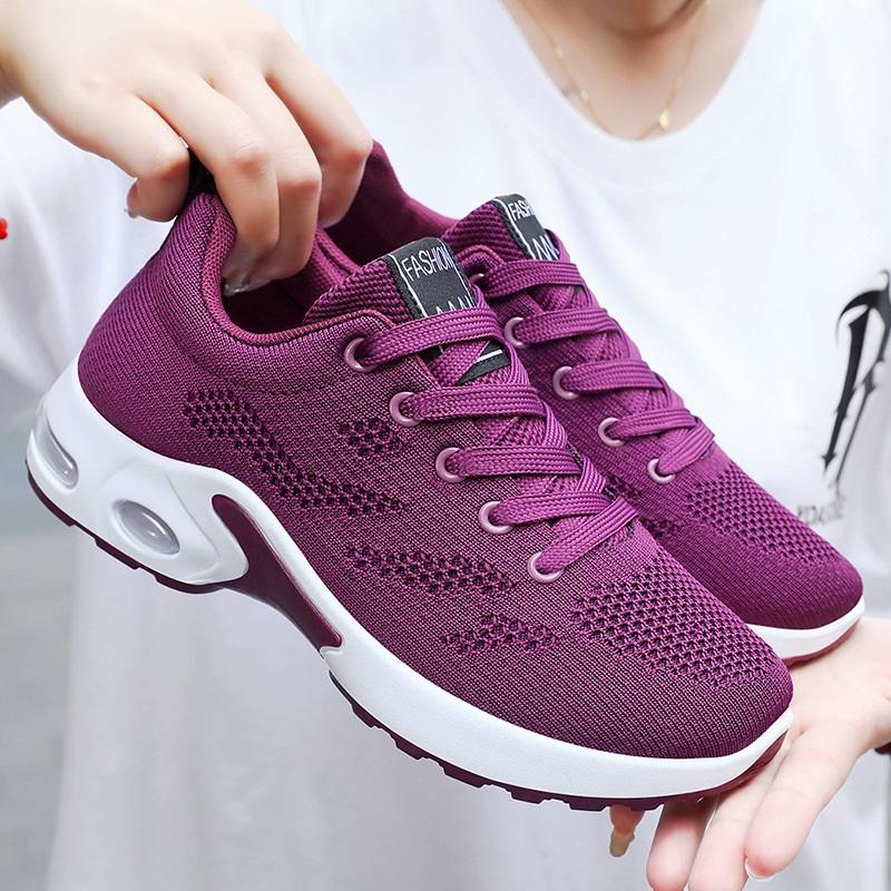 2026 Spring Plus Size Women's Shoes Air Cushion Soft Sole Breathable Casual Running Sports Shoes