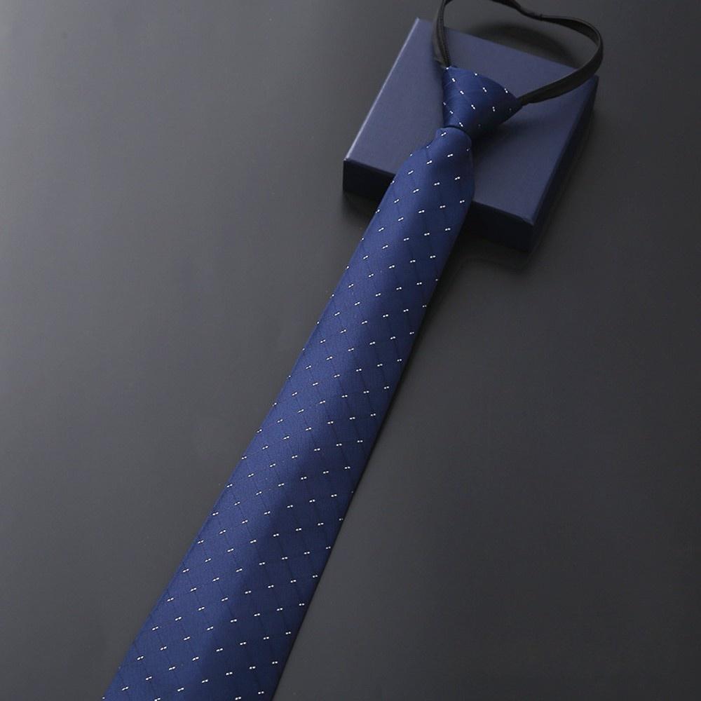 Elegant 8CM Lazy Ties Blue Black Red Striped Men Shirt Business Dress Zipper Tie Neckties Vestisens Accessories Wedding Groom