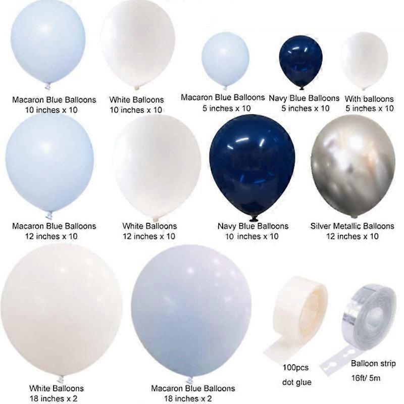 MIMIGO Balloon Arch Kit, 94Pcs Navy Blue Silver White Balloons and Silver Confetti Balloons Garland for Wedding Graduation Baby Shower Anniversary Bac