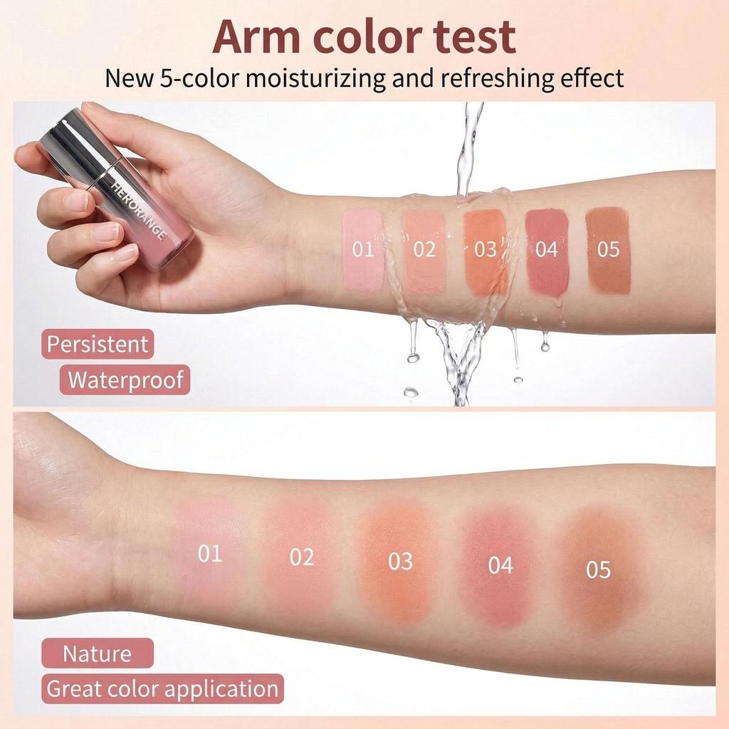 Koreanischer Stil Natürliches Mattes Flüssiges Rouge - Geringe Sättigung, Mehrzweck-Wangenfarbe