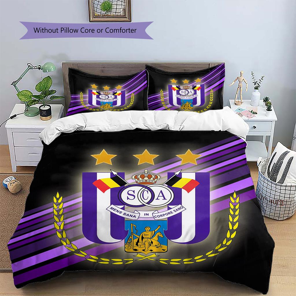 RSC Anderlecht  Pattern Bedding Quilt Set  Home Decoration  Gift (1 * duvet cover + 2 * pillowcase  without core)