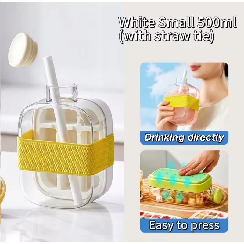 

500/800ml Ice Maker Cups with Straws Creative Ice Cube Tray Bottle Large Capacity Fitness Ice Cup Kettle Accessories for Kitchen