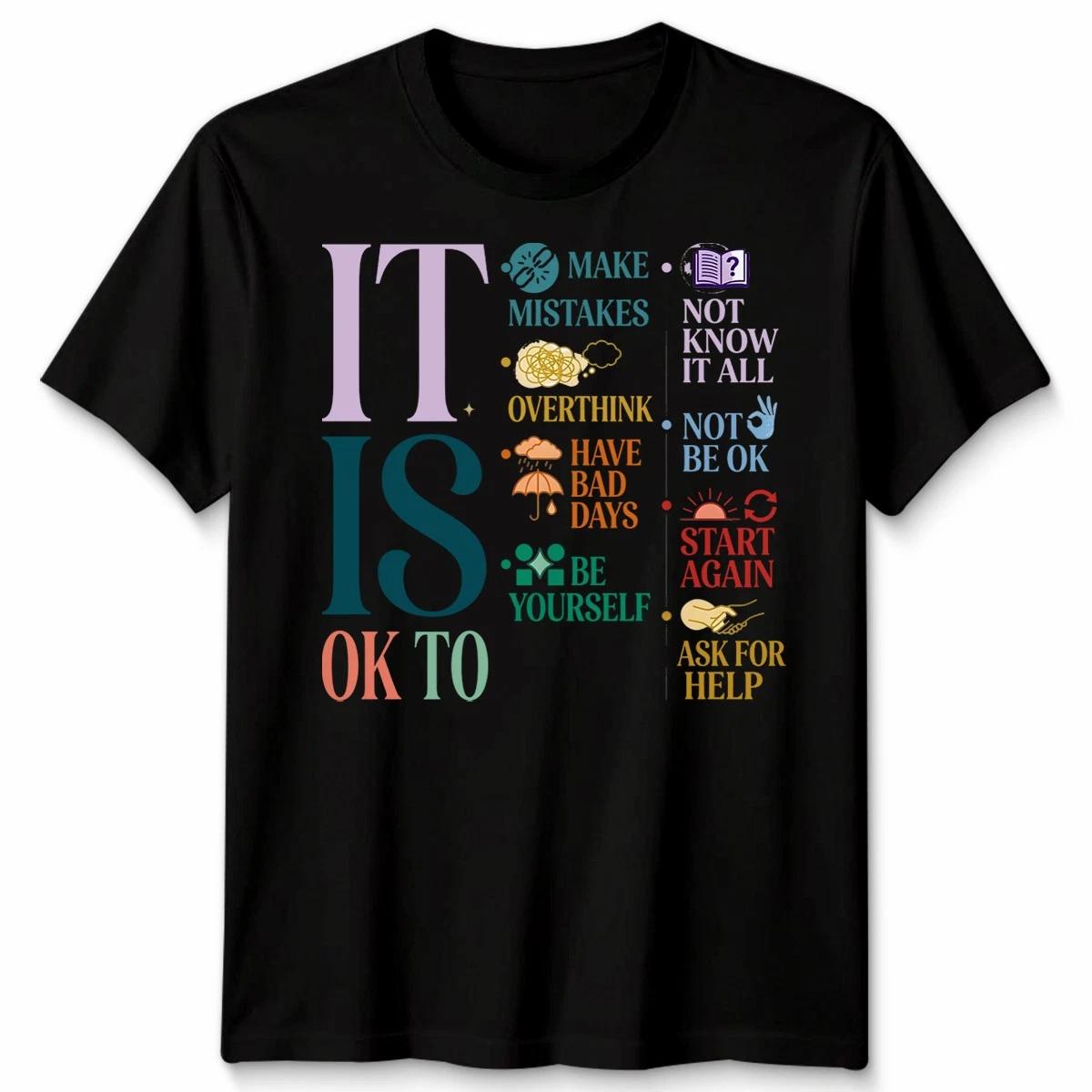 It S Okay To Make Mistakes Motivational Unisex Tshirt Mental Health S