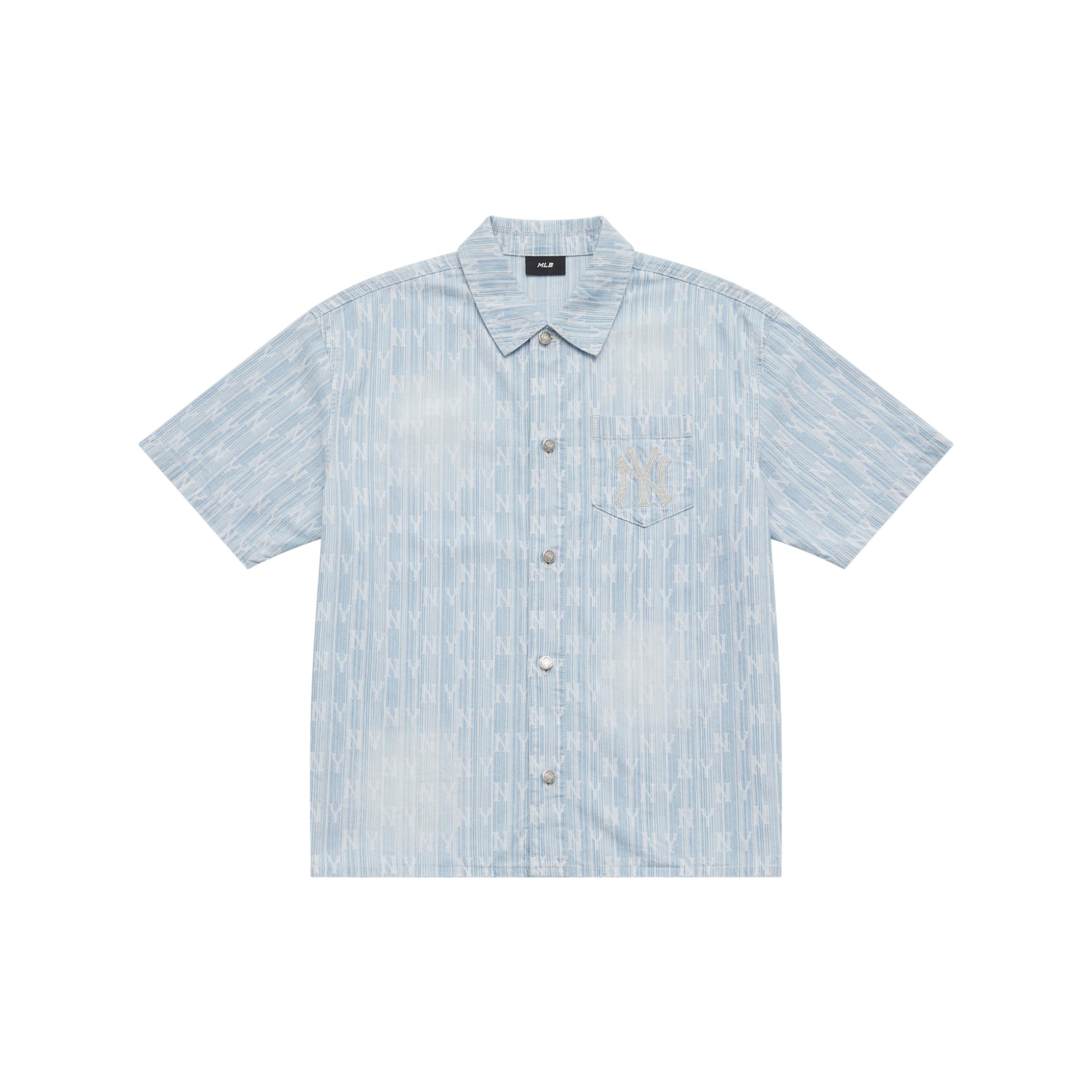 MLB MONOGRAM SS25 Shirt Unisex Light Blue 3ADRM0553-50BLL S