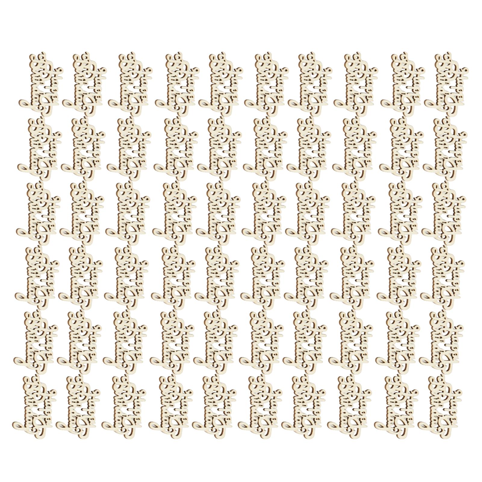 

60 шт. С Днем Рождения вырезанные из дерева слова DIY Декоративные поделки Деревянные украшения для вечеринки