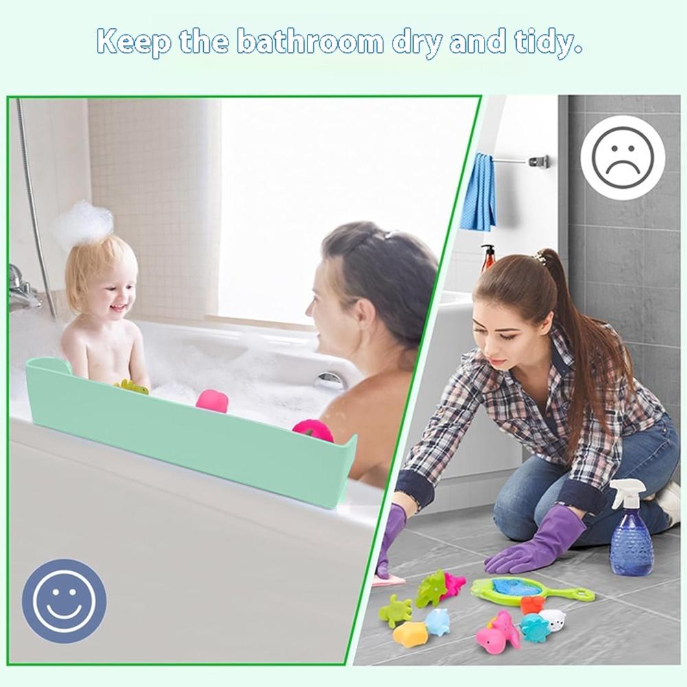 Bathtub Splash Guard PlayPad with 11 Suction Cups Doll Tray Caddy Holder Storage with 3°Drainage Slope Doll Holder Play Shelf