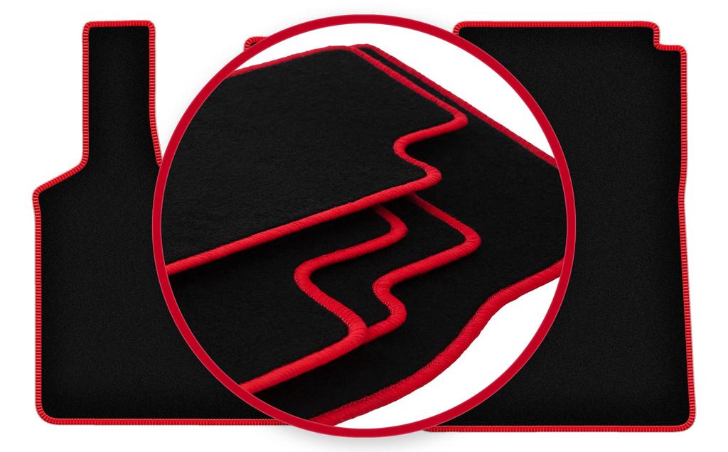Veloursmatten mit rotem Rand für: Scania R und G Lkw (2004–2017)